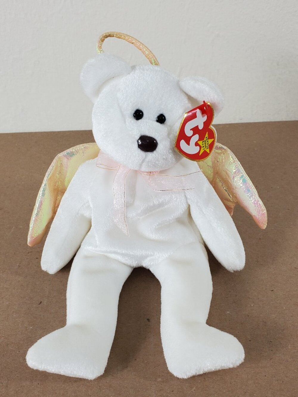 Ty Beanie Babies Halo The Angel Bear Brown Nose 1998 Iridescent Wings
